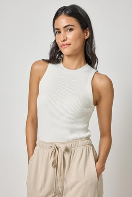 Perfect Rib Tank Sweater in White - Madison's Niche 