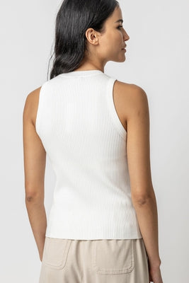 Perfect Rib Tank Sweater in White