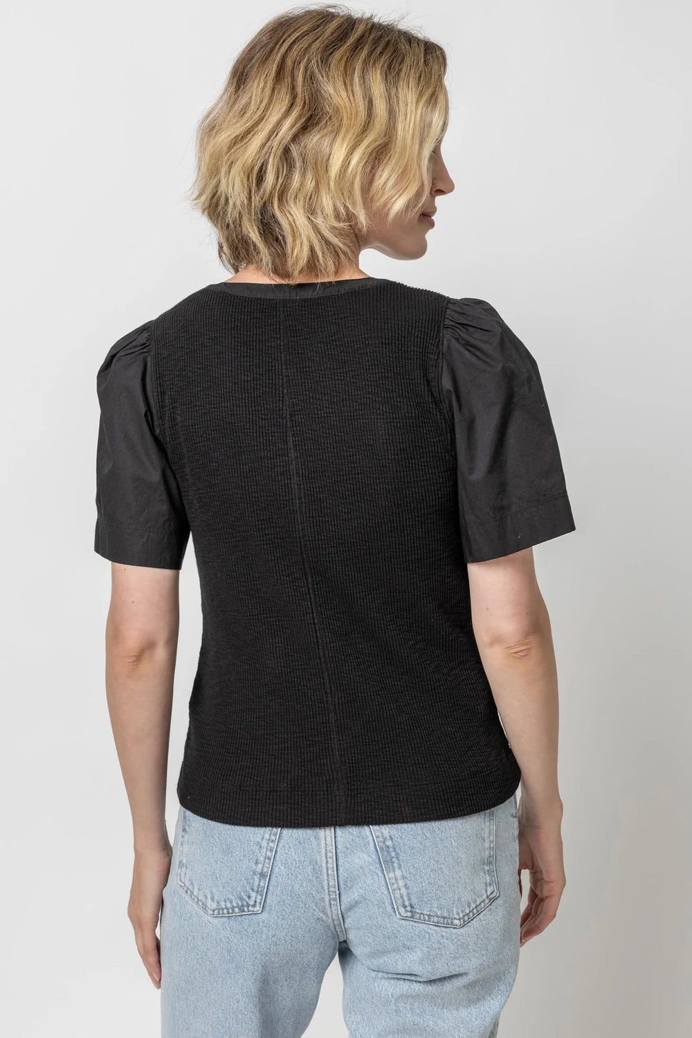 Woven Sleeve Split Neck - Madison's Niche 