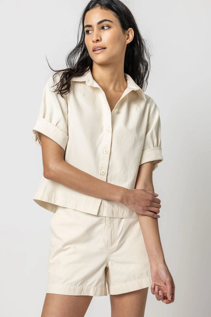 Cuff Sleeve Shirt Jacket - Madison's Niche 