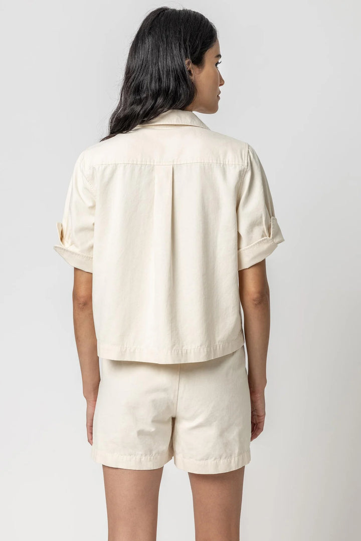 Cuff Sleeve Shirt Jacket - Madison's Niche 