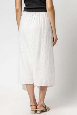 Gauze Waterfall Skirt in White