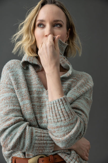 Sailor Collar Sweater in Frost Space Dye