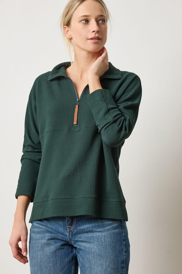 Dolman Oversized Half Zip in Spruce Madison's Niche 