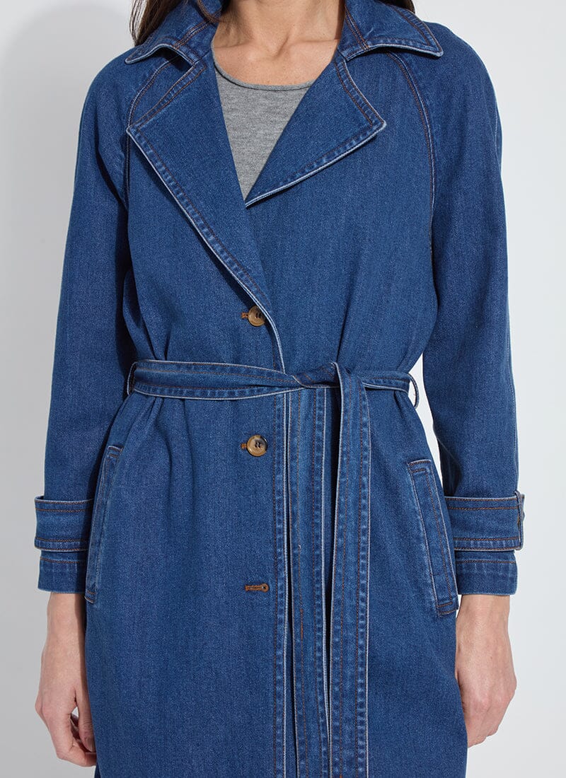 AMERI TENCEL DENIM SHORT TRENCH COAT【S】 TENCEL DENIM SHORT TRENCH COAT 【公式通販】