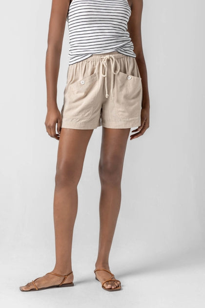 Patch Pocket Shorts in Flax