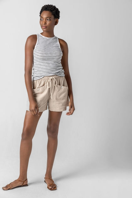 Patch Pocket Shorts in Flax