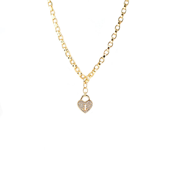 Pave Heart Locket Necklace in Gold Madison's Niche 