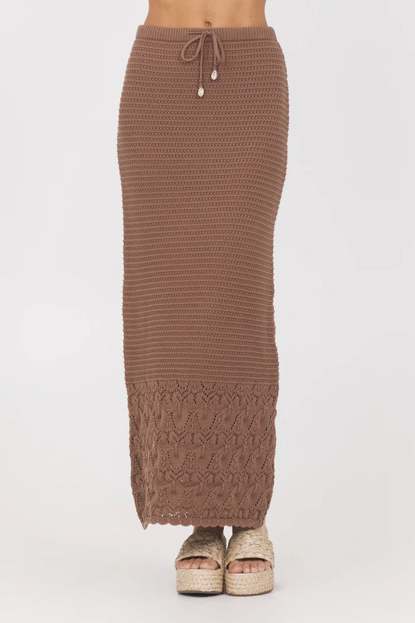 Pecan Crochet Maxi Skirt Madison's Niche 