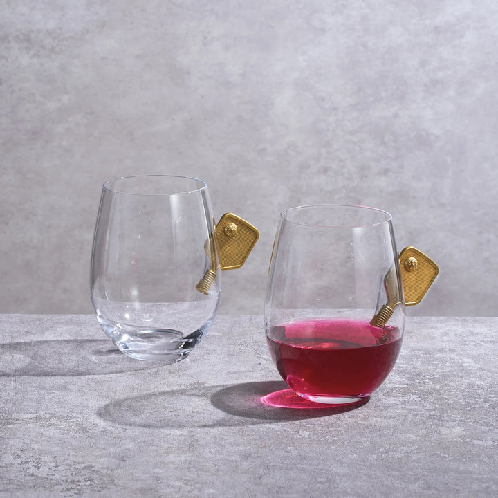Set of 2 Pickleball Wine Glasses