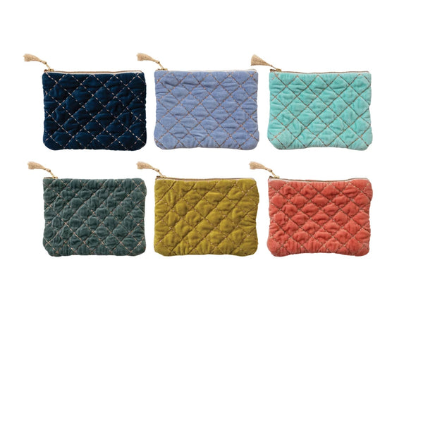 Quilted Velvet Zip Pouch Madison's Niche 