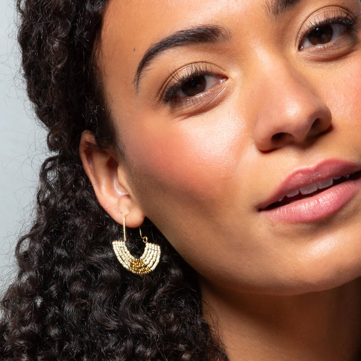 U Hoop Earring- Cream