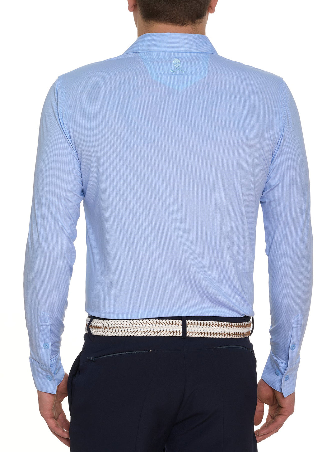 Alastor Long Sleeve Knit Polo in Light Blue - Madison's Niche 