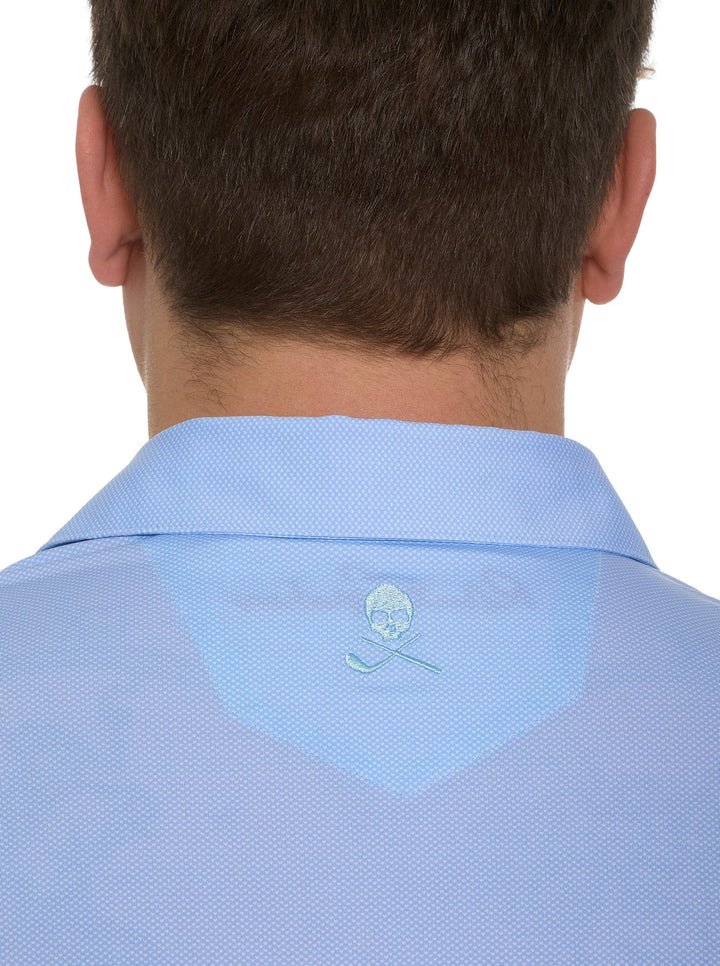 Alastor Long Sleeve Knit Polo in Light Blue - Madison's Niche 