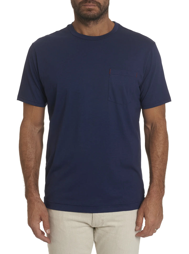 Myles Short Sleeve Knit Shirt in Navy - Madison's Niche 