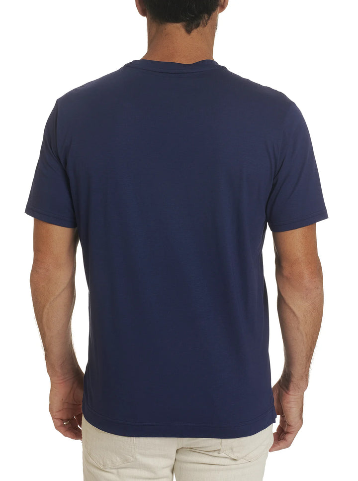 Myles Short Sleeve Knit Shirt in Navy - Madison's Niche 