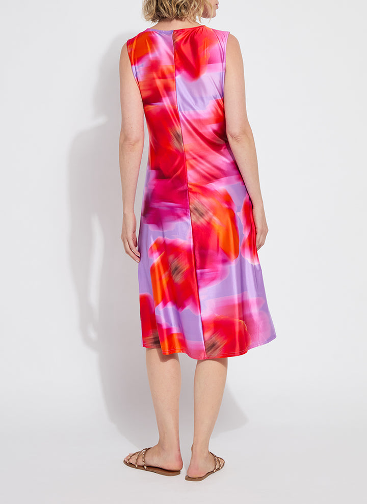 Raquel Side Drape Printed Dress in Floating Floral