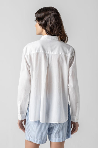 Relaxed Long Sleeve Button Down in White