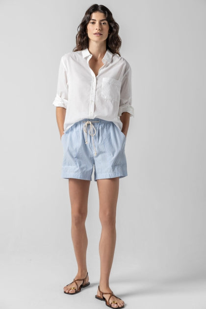 Relaxed Long Sleeve Button Down in White