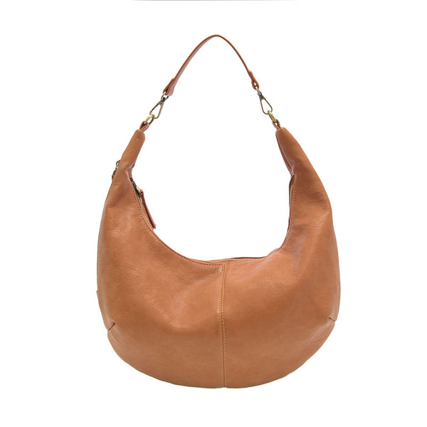 Rhea Slouchy Crescent Shoulder Crossbody Bag in Golden Brown Madison's Niche 