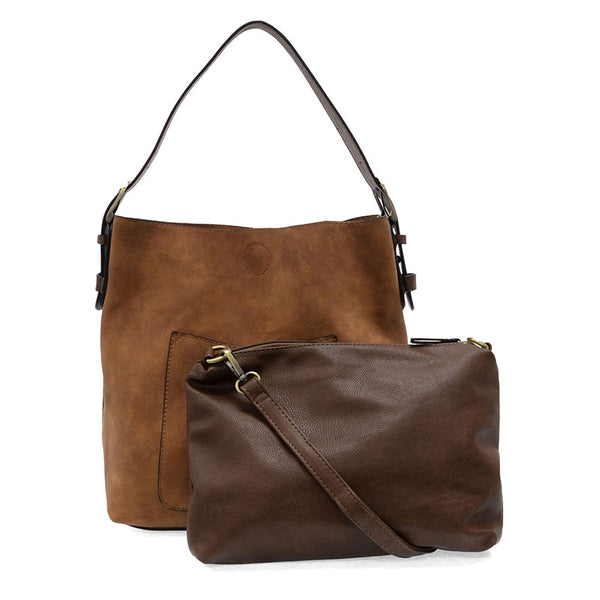 Rich Faux Suede Hobo Handbag in Walnut Madison's Niche 