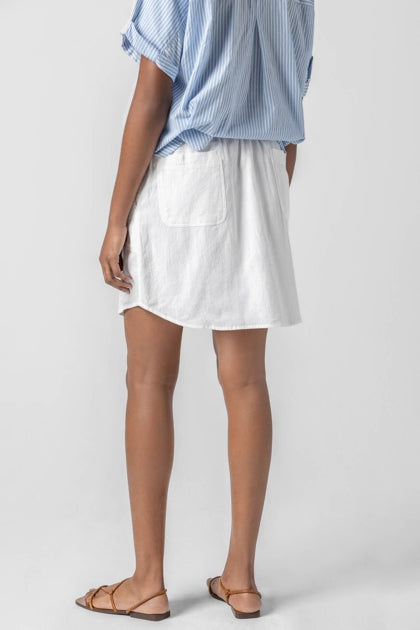 Round Hem Skirt in White