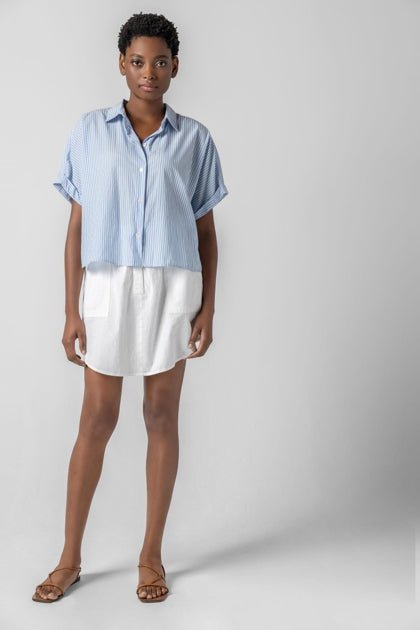 Round Hem Skirt in White