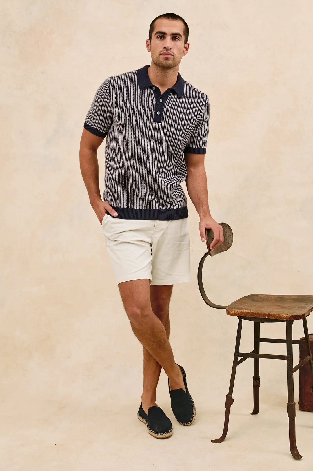 Royce Polo Shirt in Navy Grey