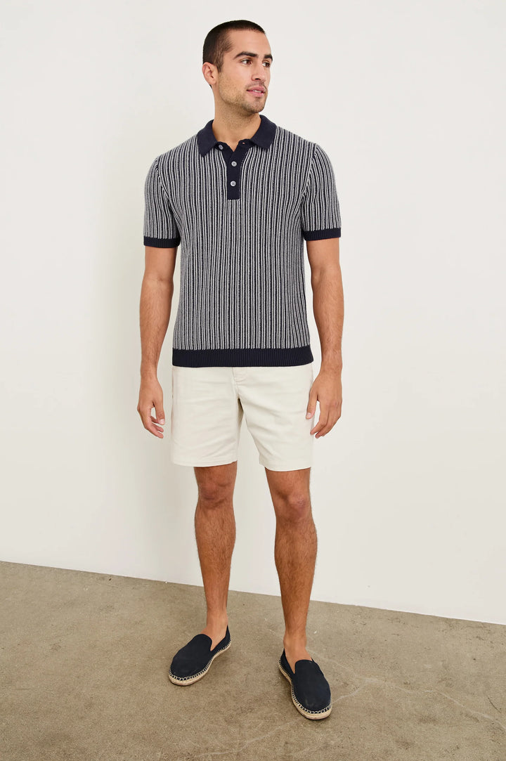 Royce Polo Shirt in Navy Grey