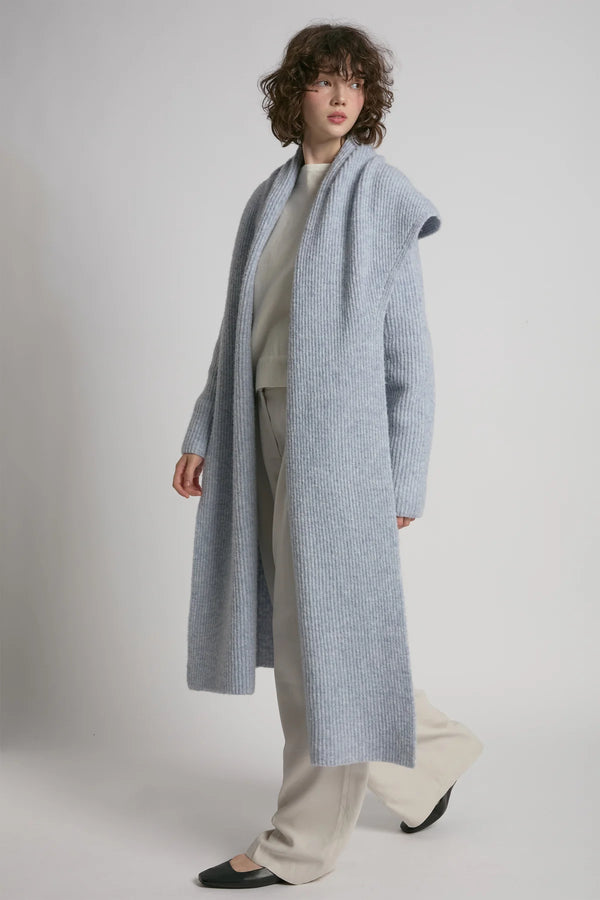 Nelly Collared Cardigan in Cotton Blue Madison's Niche 