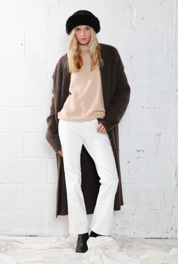 Nelly Collared Cardigan in Mocha Madison's Niche 