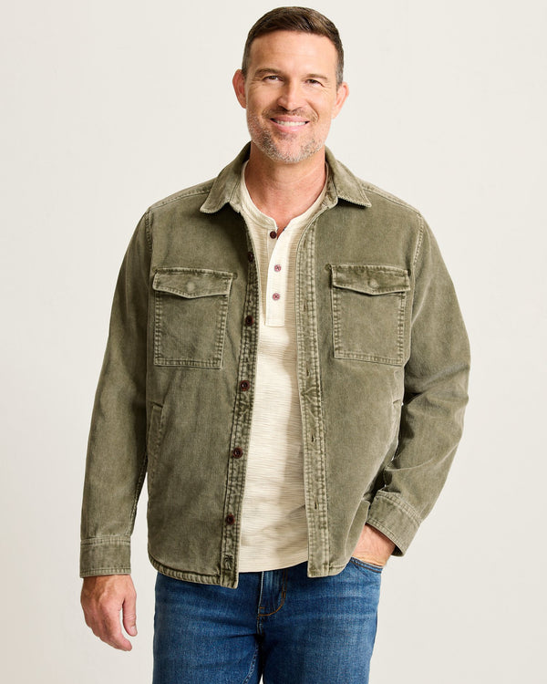 Camden Cord Shirt Jacket in Oakmoss Madison's Niche 