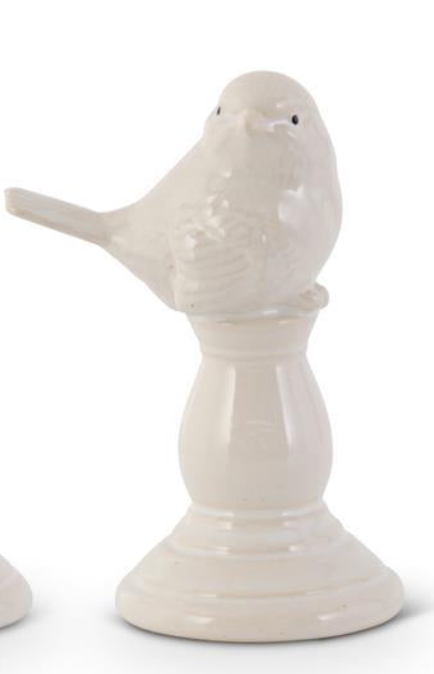 Ceramic Bird on Pedestal - Madison's Niche 