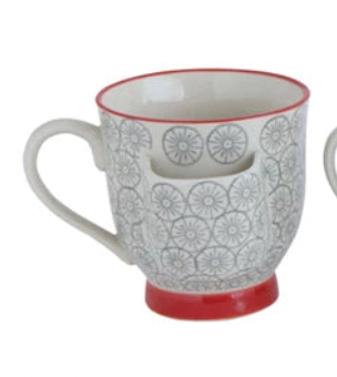 Hand-Stamped Mug with Tea Bag Holder - Madison's Niche 