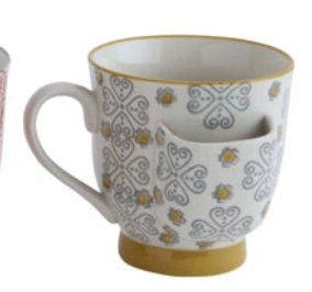 Hand-Stamped Mug with Tea Bag Holder - Madison's Niche 