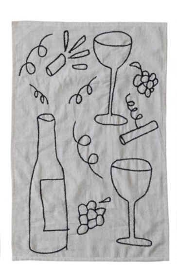 Embroidered Linen Towel - Madison's Niche 