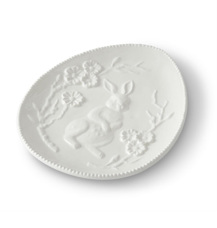 Ceramic Easter Bunny Egg Plate