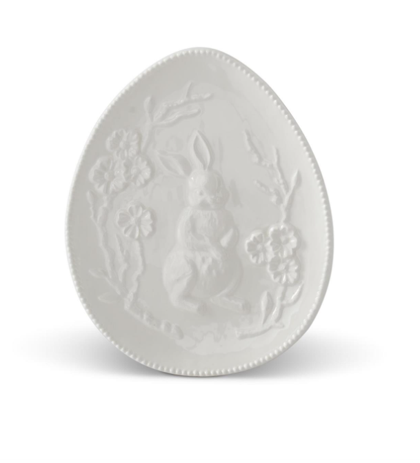 Ceramic Easter Bunny Egg Plate