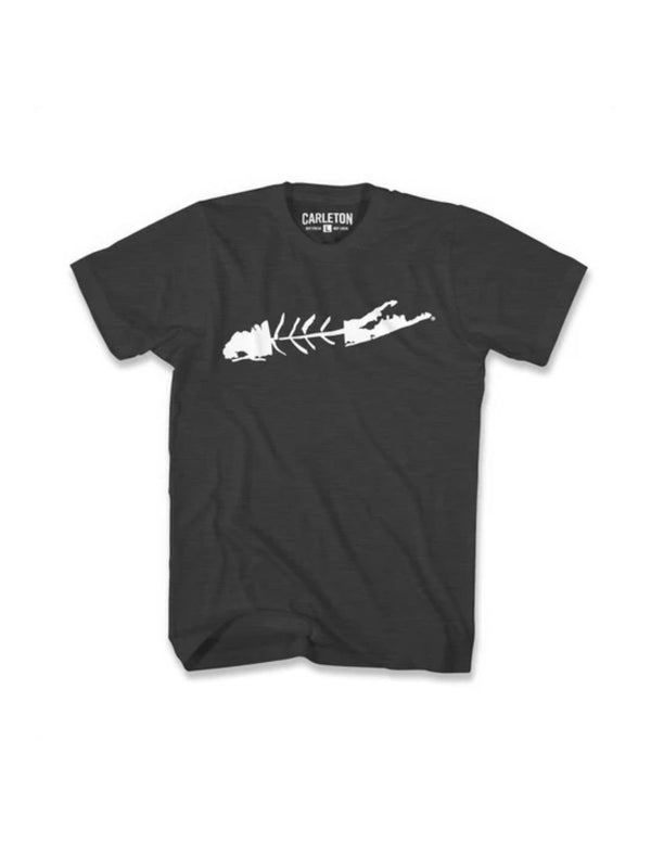 LI Fish Short Sleeve Crew Tee in Charcoal Madison's Niche 
