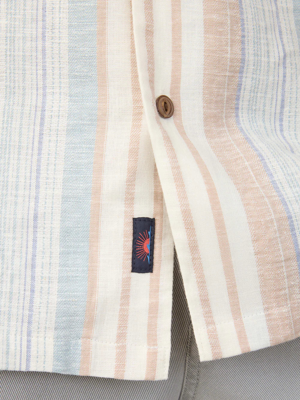 Short-Sleeve Breeze Camp Shirt in Golden Beach Stripe