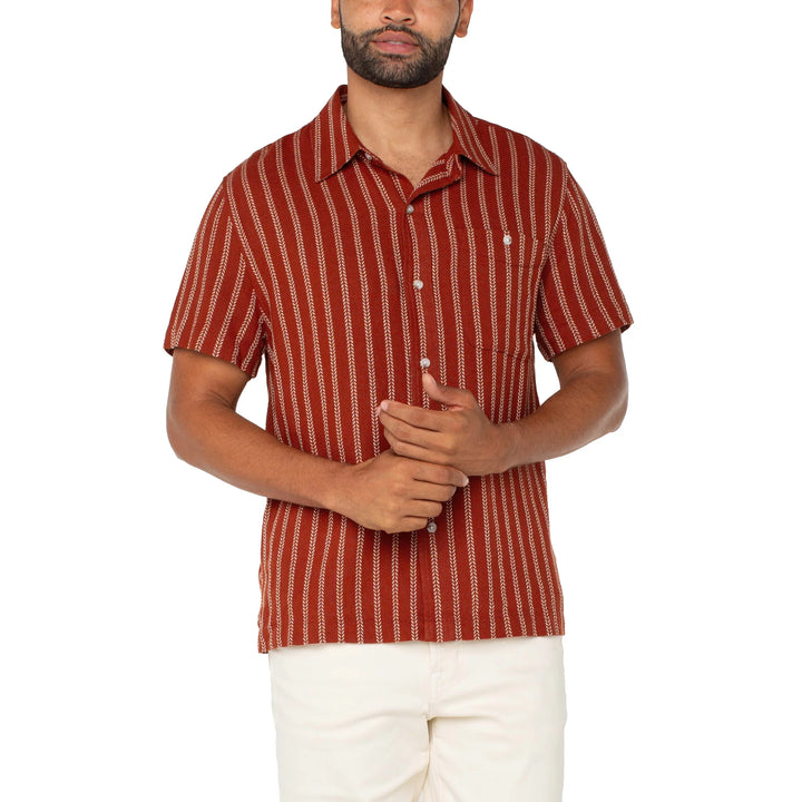 Short Sleeve Button Up Shirt in Saffron