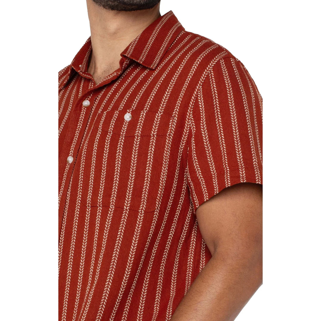 Short Sleeve Button Up Shirt in Saffron