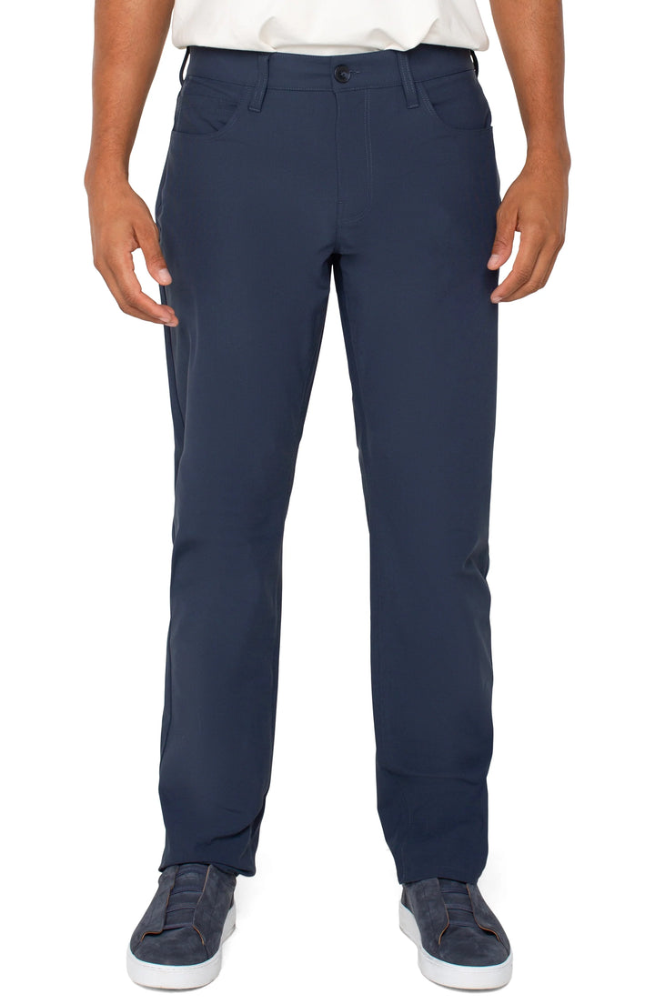 Slim Straight Tech Pant in Navy