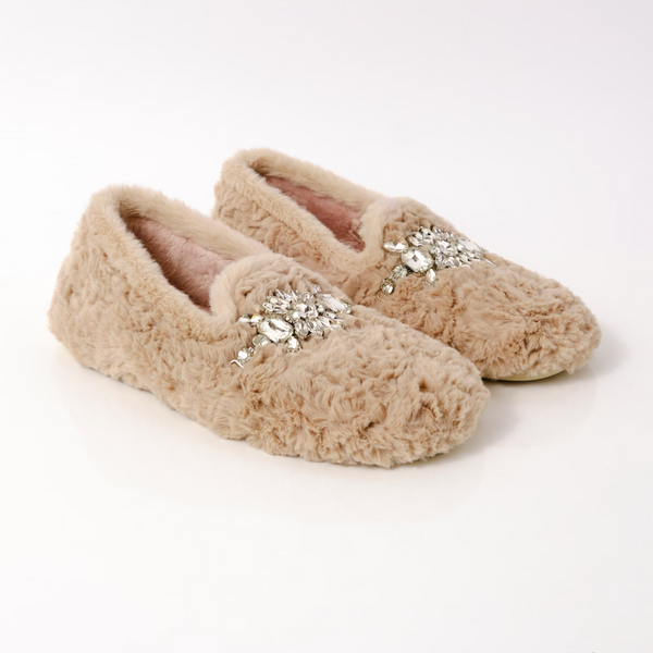 Slumber Party Loafer Slippers in Parchment Madison's Niche 