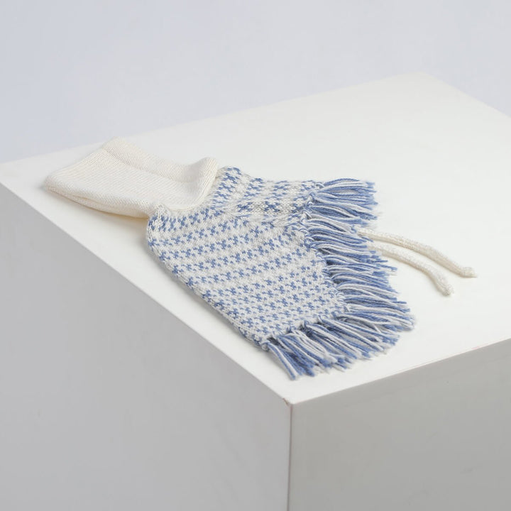 Blue Alpaca Poncho in Large - Madison's Niche 
