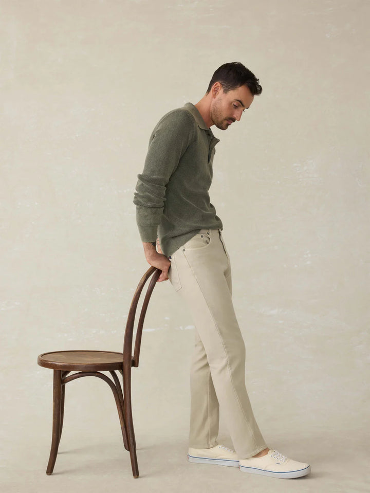 Stretch Terry 5-Pocket Pant in Stone