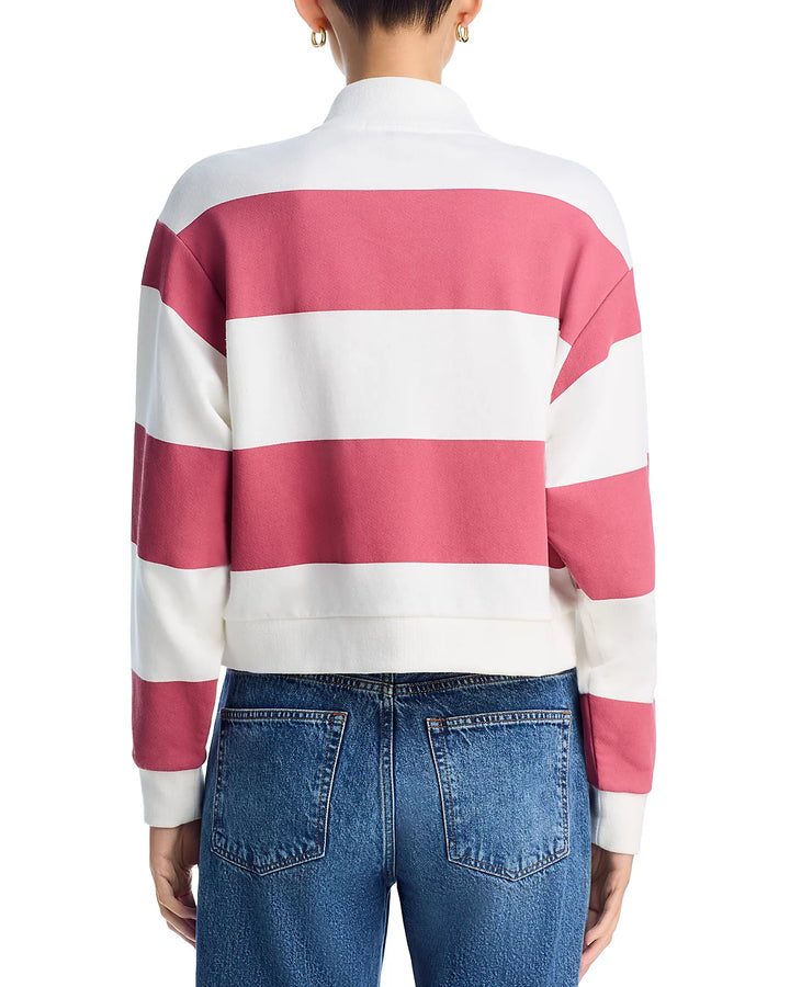 Striped French Terry Half Zip Sweatshirt