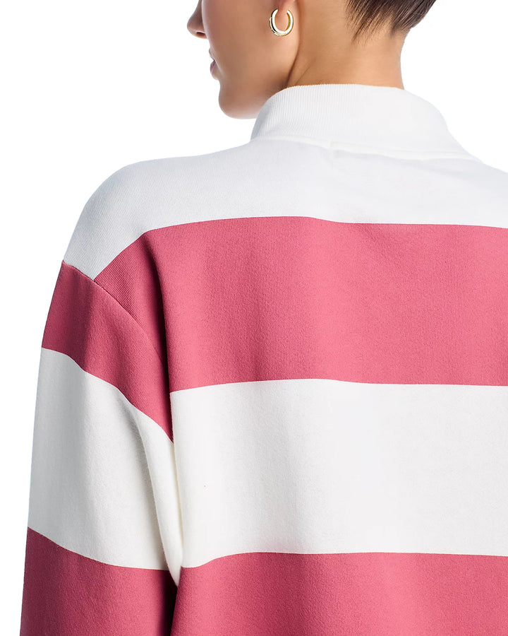 Striped French Terry Half Zip Sweatshirt