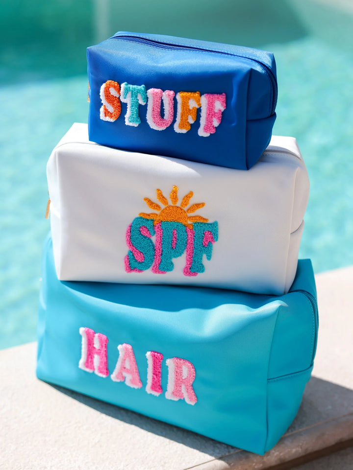 "Stuff" Small Zip Pouch in Ocean