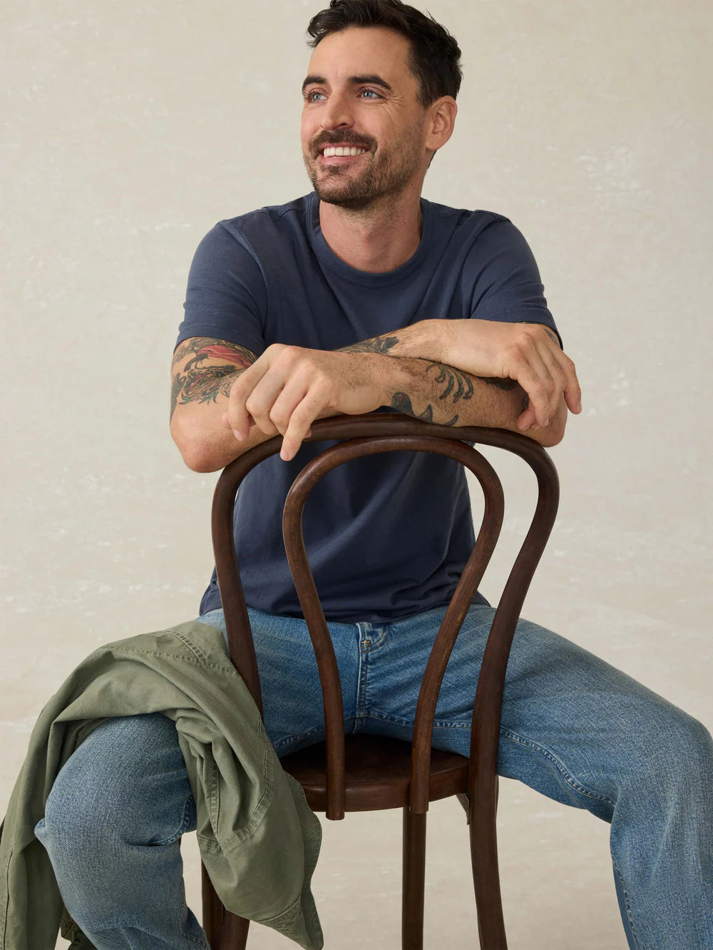 Sunwashed Pocket Tee in Dune Navy